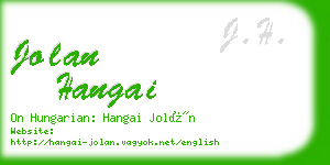 jolan hangai business card